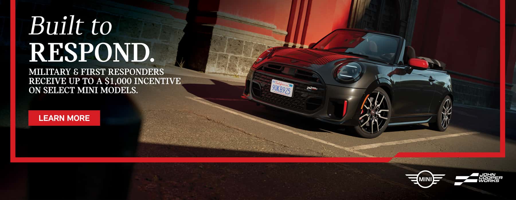 Black JCW Convertible parked