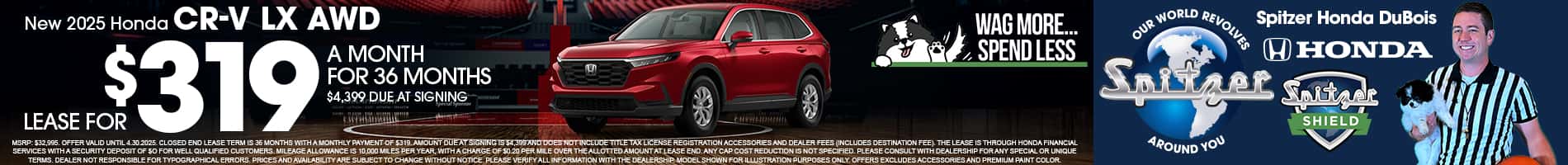 03.2025_Carrera_Lease a New 2025 CR-V AWD LX for $319 a Month for 36 Months!