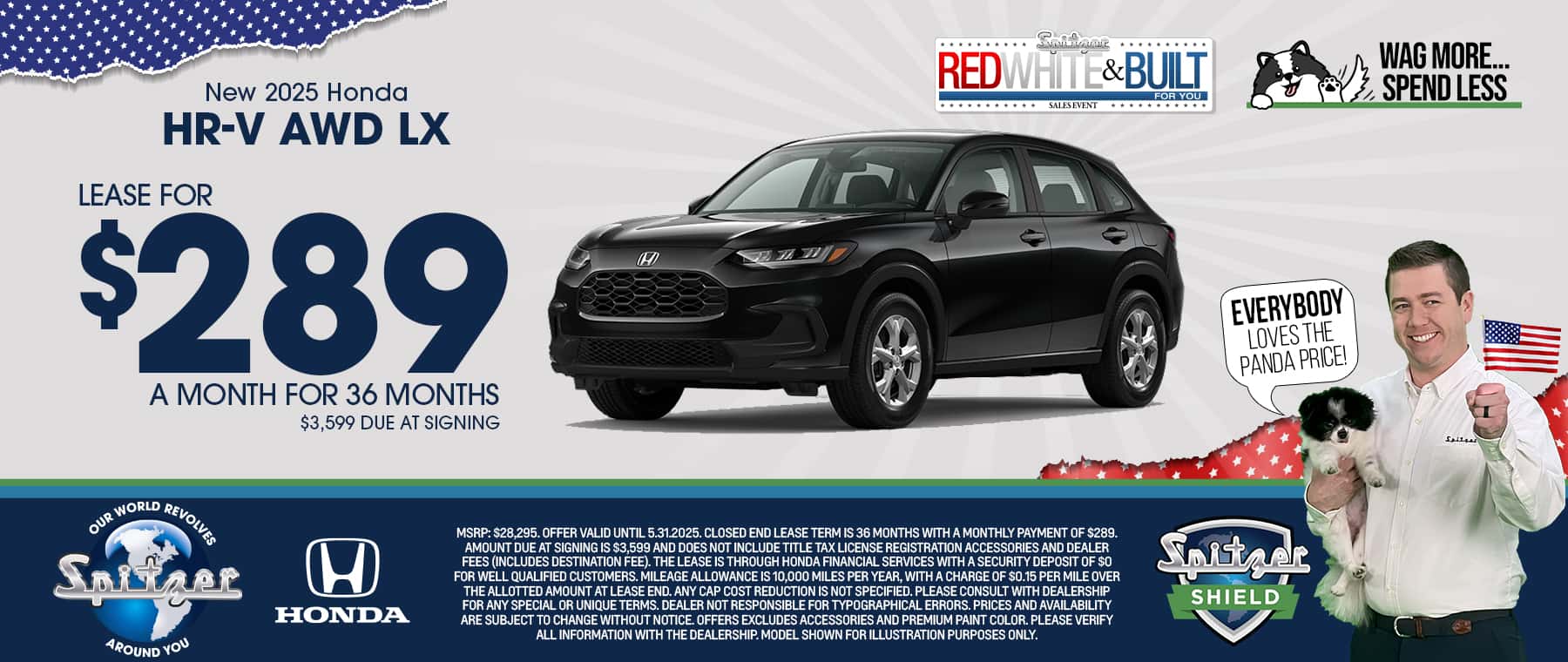 05.2025_Carrera_Lease a New 2025 Honda HR-V AWD LX for $289/mo!