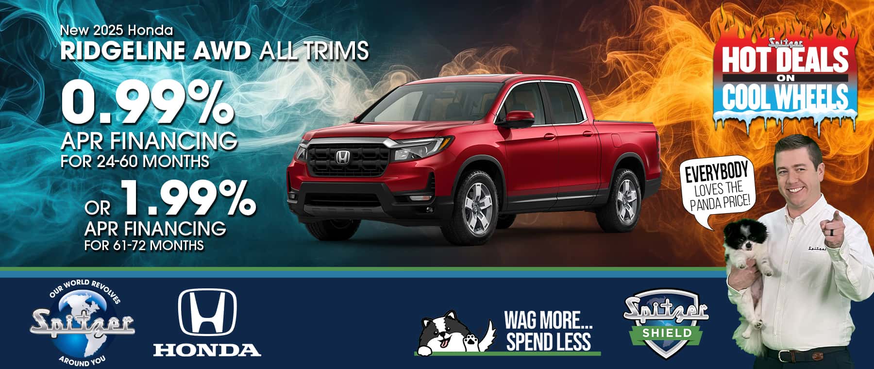 07.2025_Carrera_Get As Low As 0.99% APR Financing on New 2025 Honda Ridgeline Models!