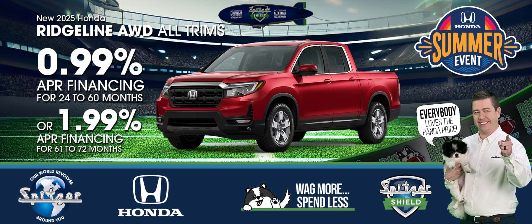 08.2025_Carrera_Get As Low As 0.99% APR Financing on New 2025 Honda Ridgeline Models!