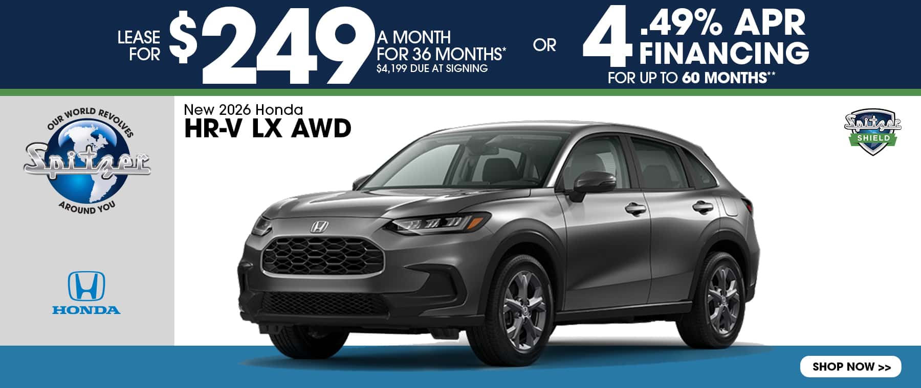 08.2026_Honda HRV_Lease for $249 for 36 mo OR 4.49% for 60 mo