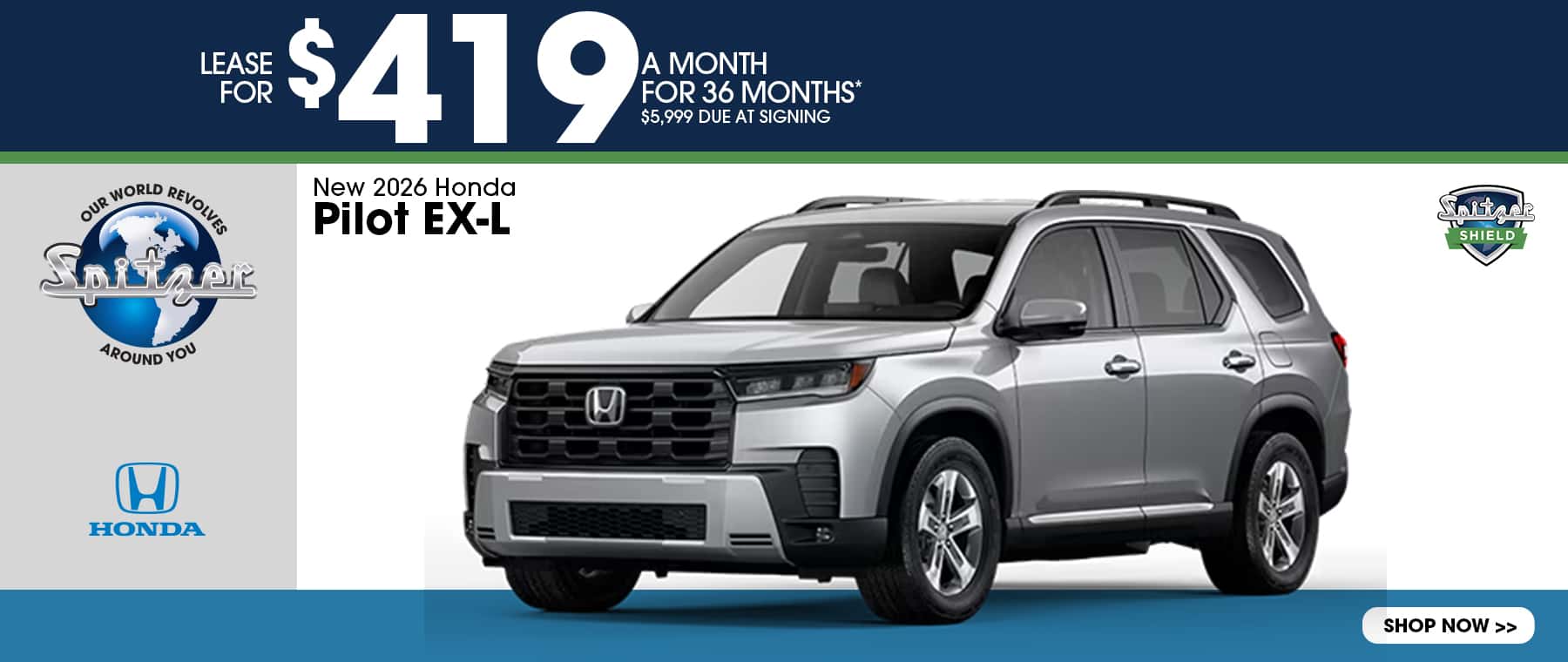 08.2026_Honda Pilot_Lease for $419 for 36 mo