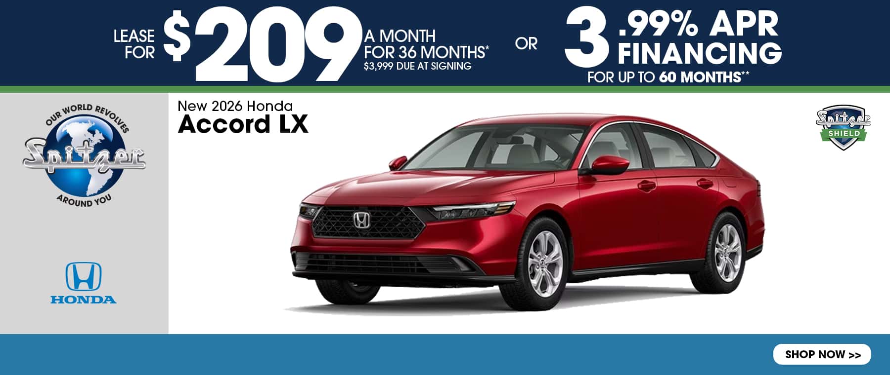 09.2026_Honda Accord_Lease for $209 for 36 mo OR 3.99% for 60 mo
