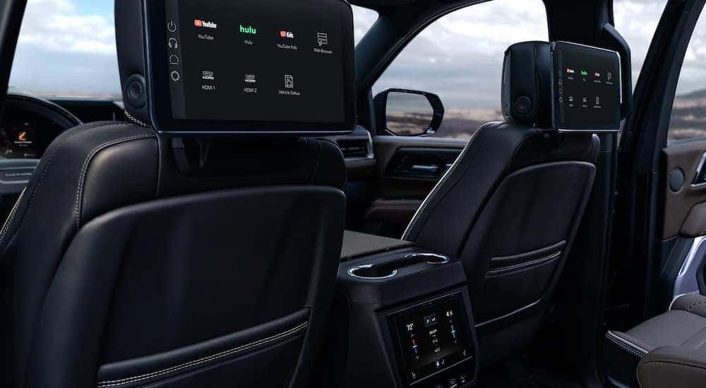Rear entertainment displays in a 2025 GMC Yukon for sale
