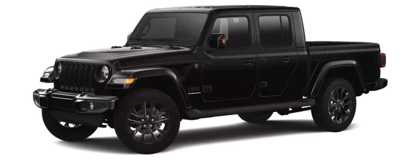 A black 2022 Jeep Gladiator High Altitude is angled left.