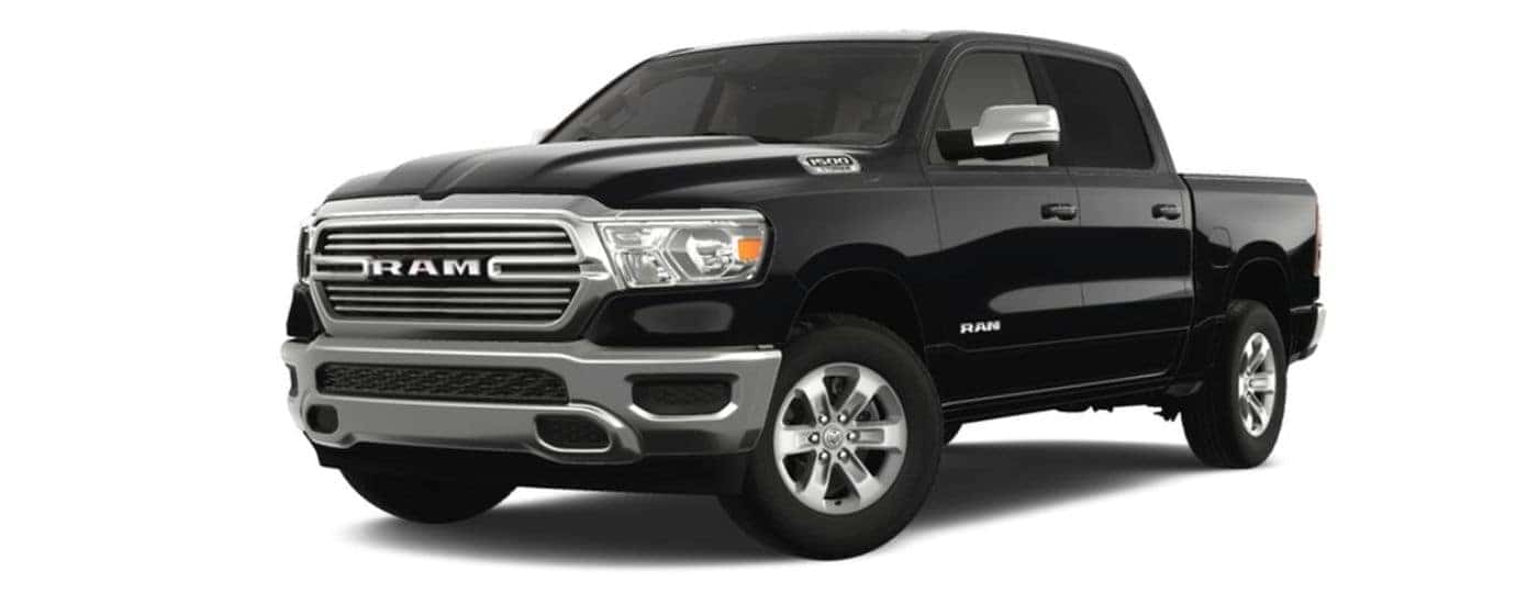 Black 2022 Ram 1500 Laramie angled left