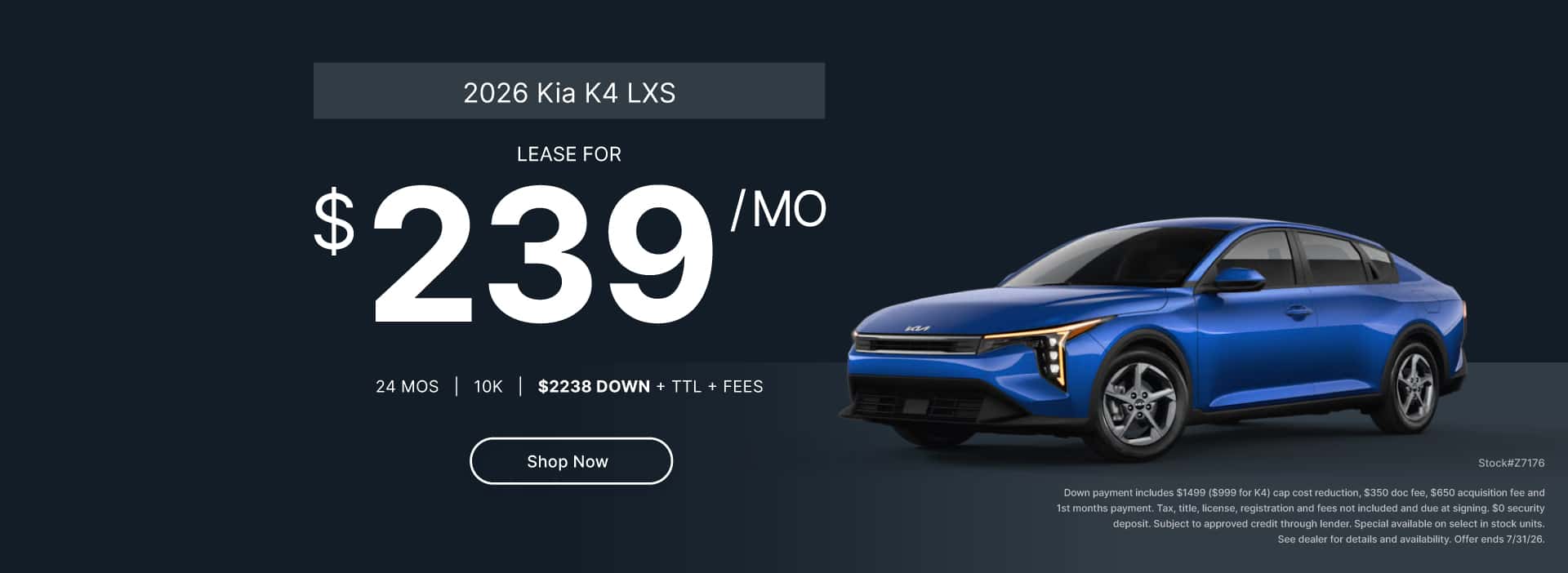 July Lease 2026 K4 LXS