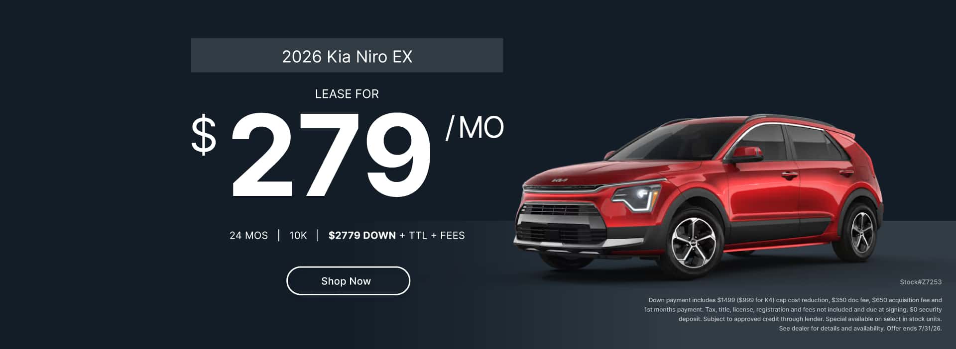 July Lease 2026 Niro EX