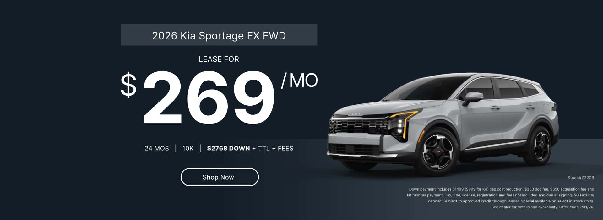 July Lease 2026 Sportage EX