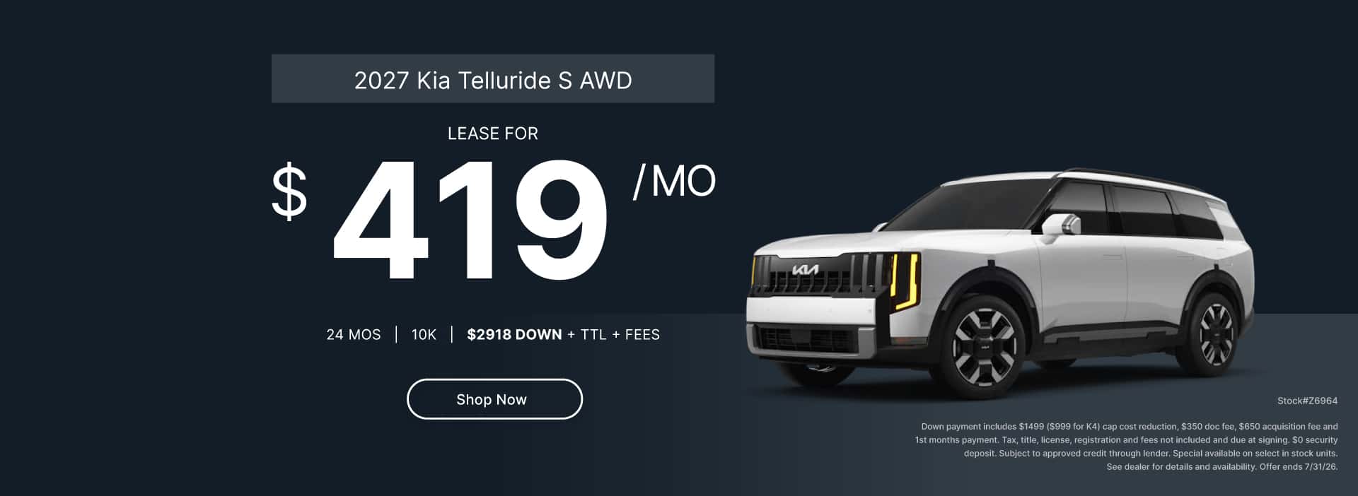 July Lease 2027 Telluride S