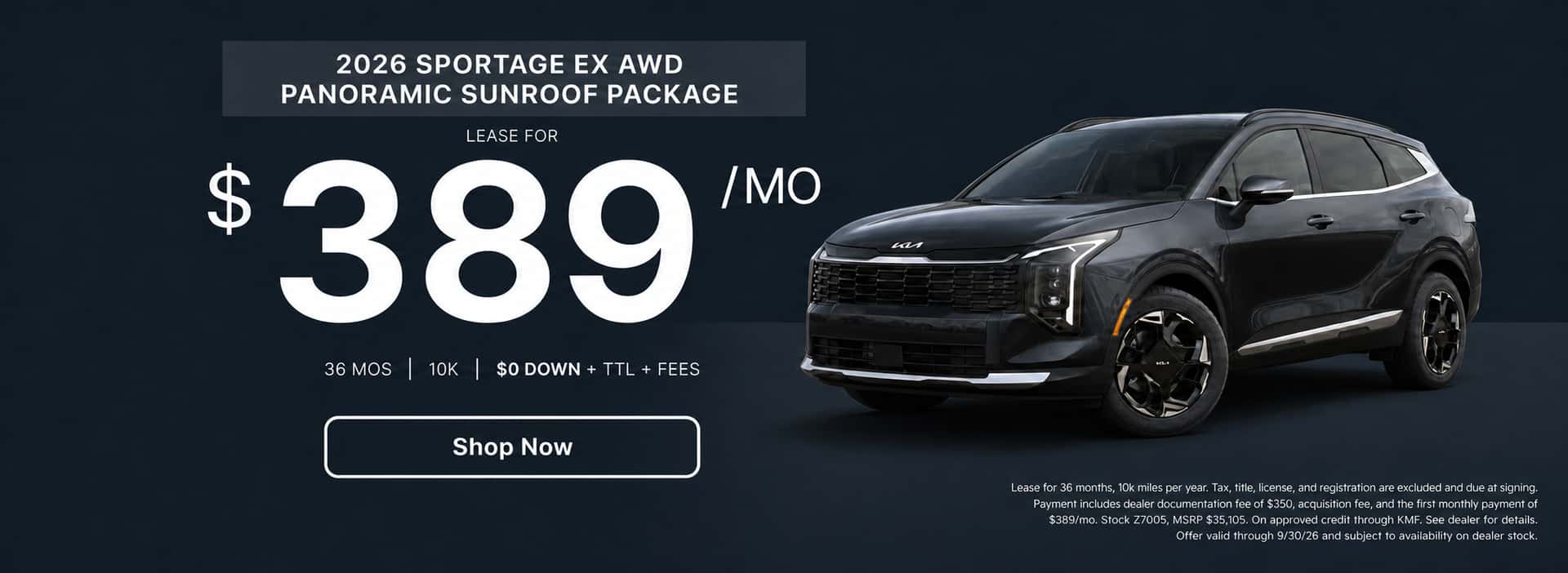 Sept. Lease 2026 Sportage