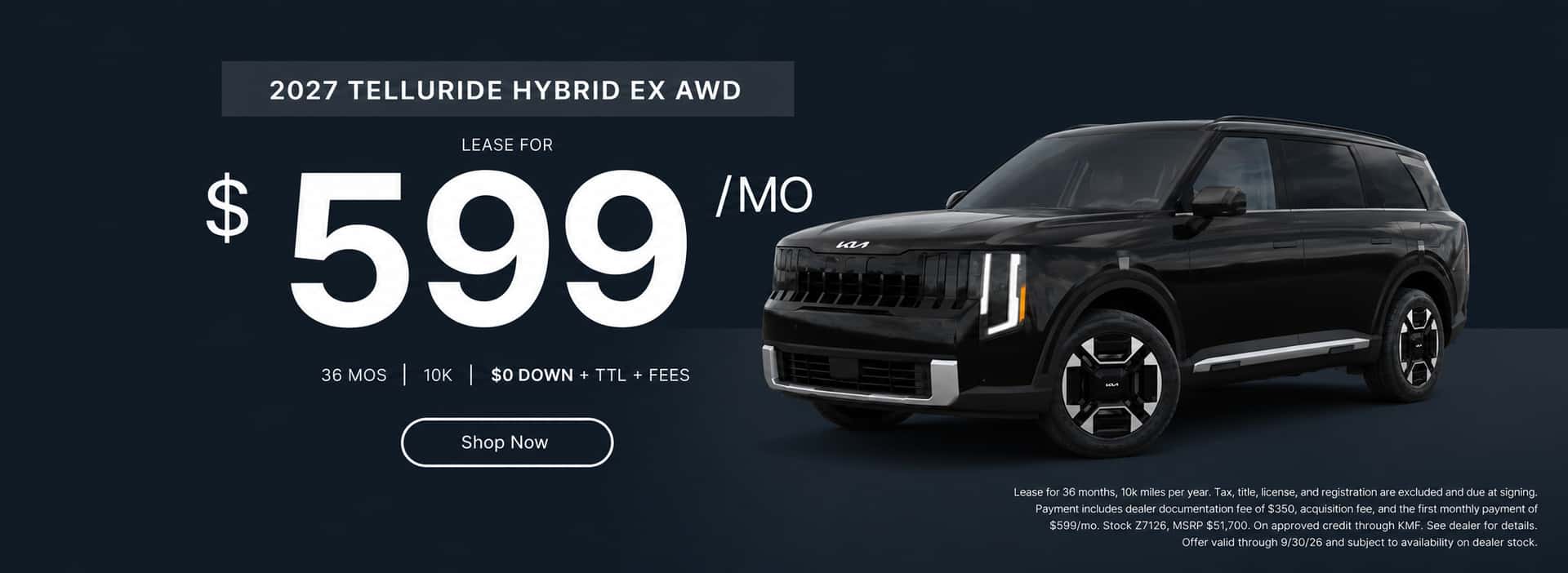 Sept. Lease 2027 Telluride Hybrid