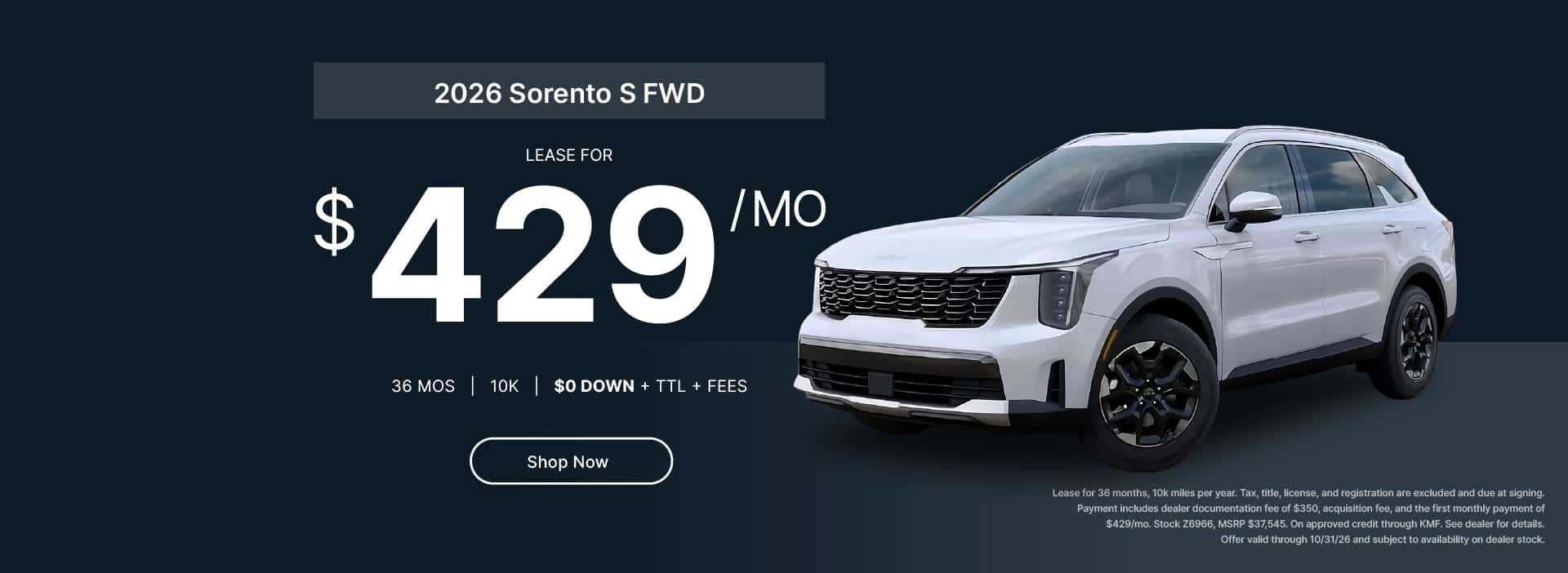 Oct. Lease - Sorento S