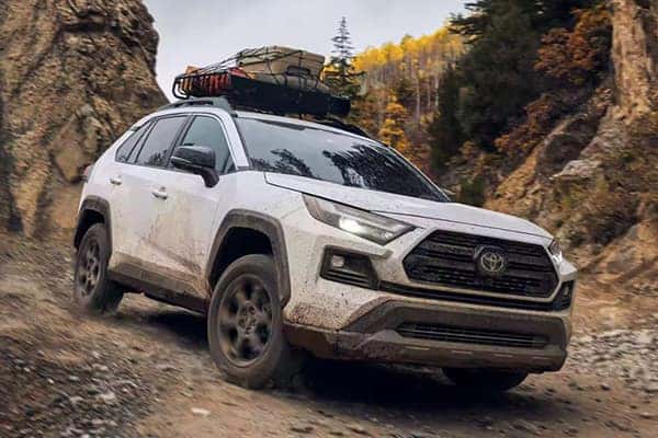 a new toyota rav4 driving off road