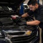 Webb Auto Group technicians performing seasonal service across Chevy, Hyundai, and Genesis vehicles