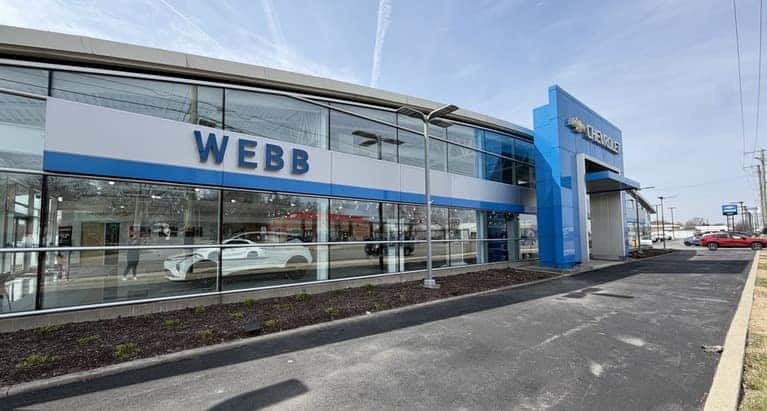 Webb Chevy Plainfield dealership exterior at 16140 S Lincoln Hwy, Plainfield, Illinois