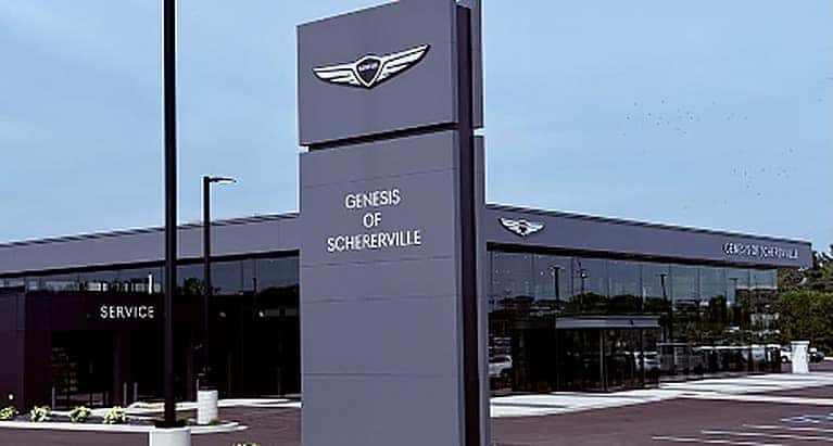 Genesis of Schererville dealership exterior and signage at 5800 W Lincoln Hwy, Schererville, Indiana