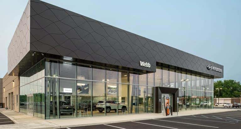 Webb Hyundai Merrillville dealership exterior at 1000 W 81st Ave, Merrillville, Indiana