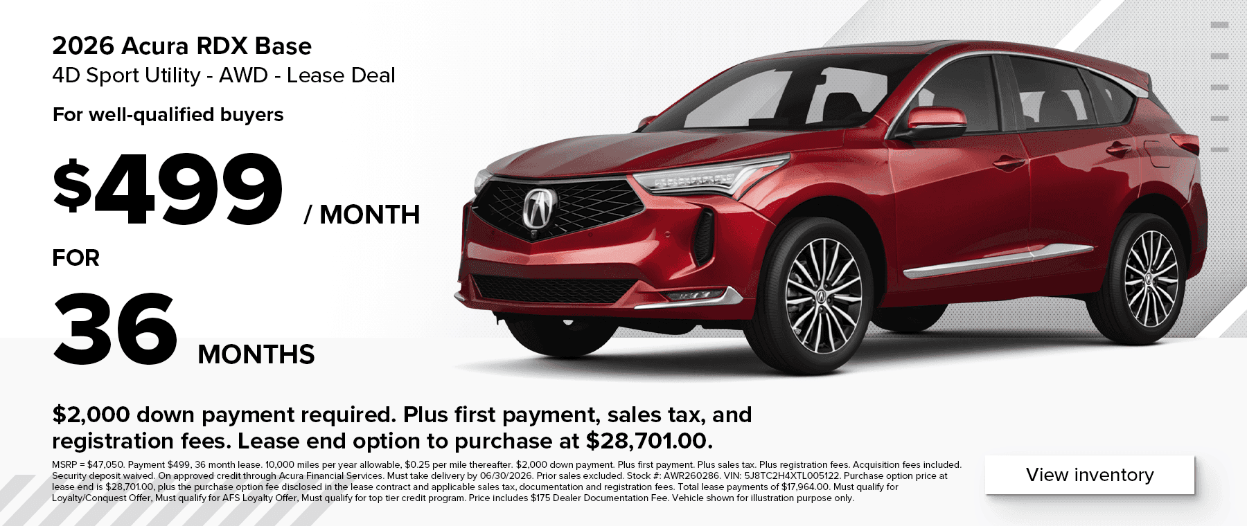 RDX Lease Offer
