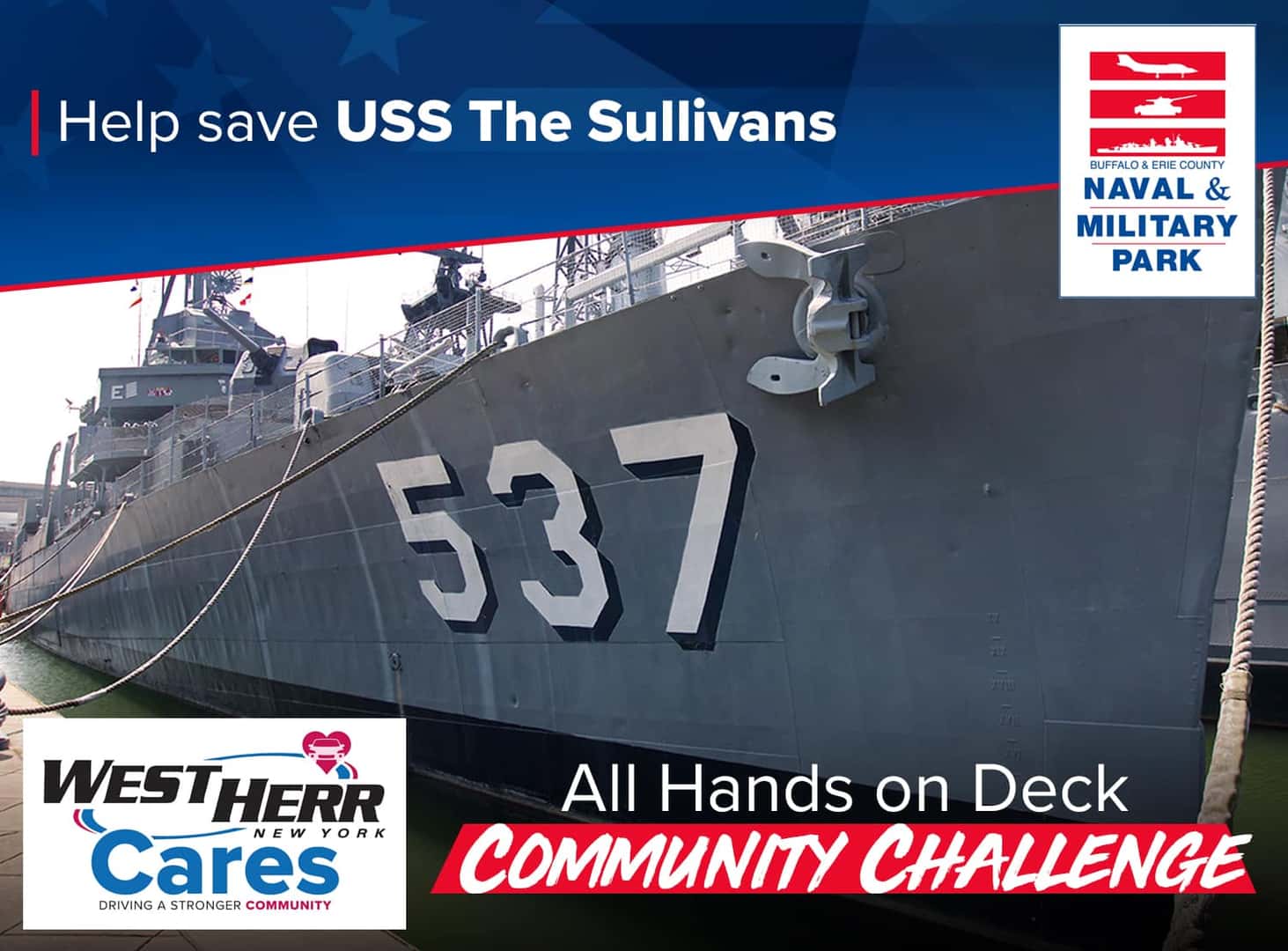 West Herr Donates $50,000 to Help Save USS The Sullivans