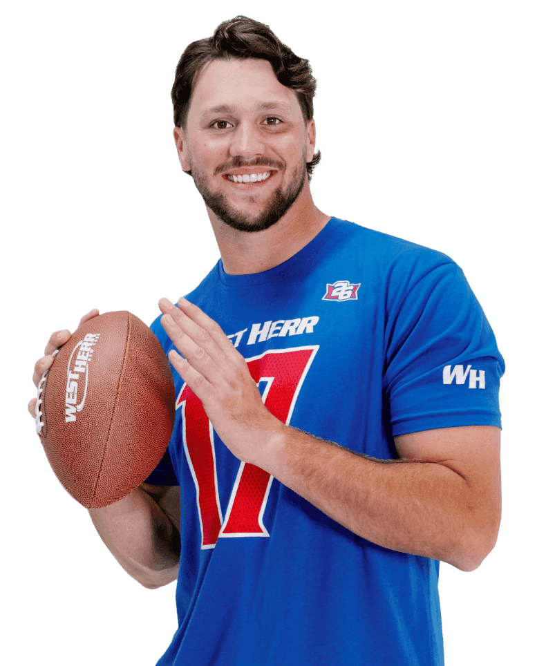 person with football