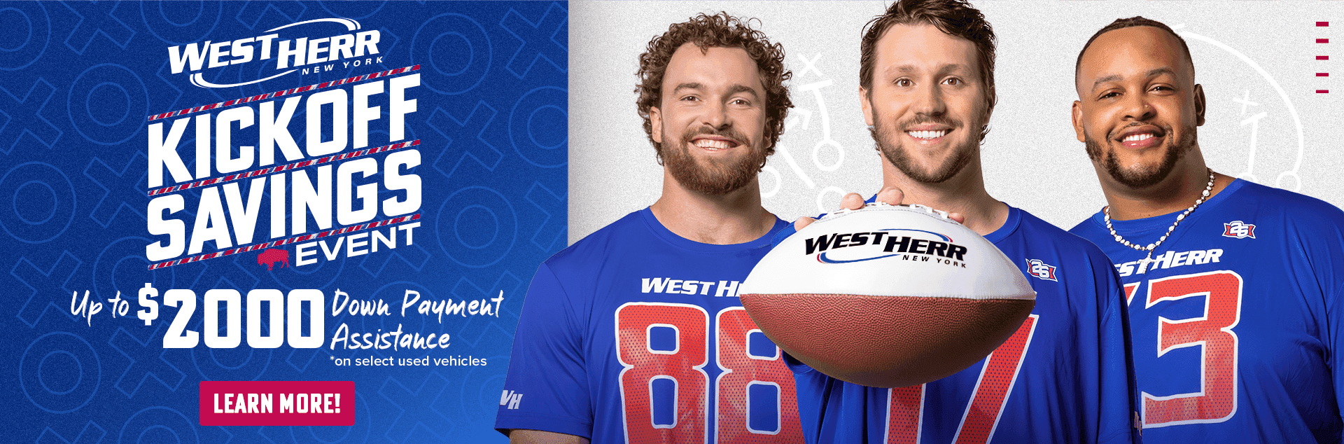 West Herr's August Kickoff Savings Sales Event at all West Herr locations in Buffalo, Rochester, Canandaigua, and Syracuse, NY!