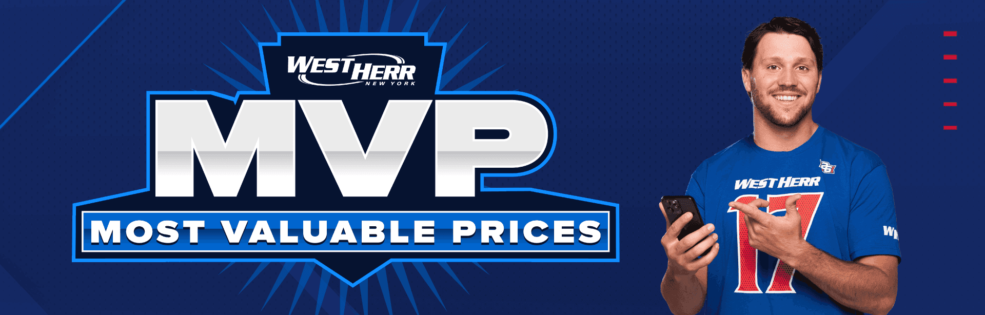 Josh Allen with a phone. "The Deales are Real. MVP, Most Valuable Prices"