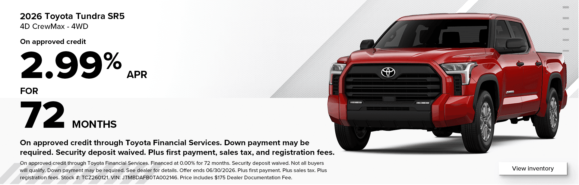 Tundra APR Offer